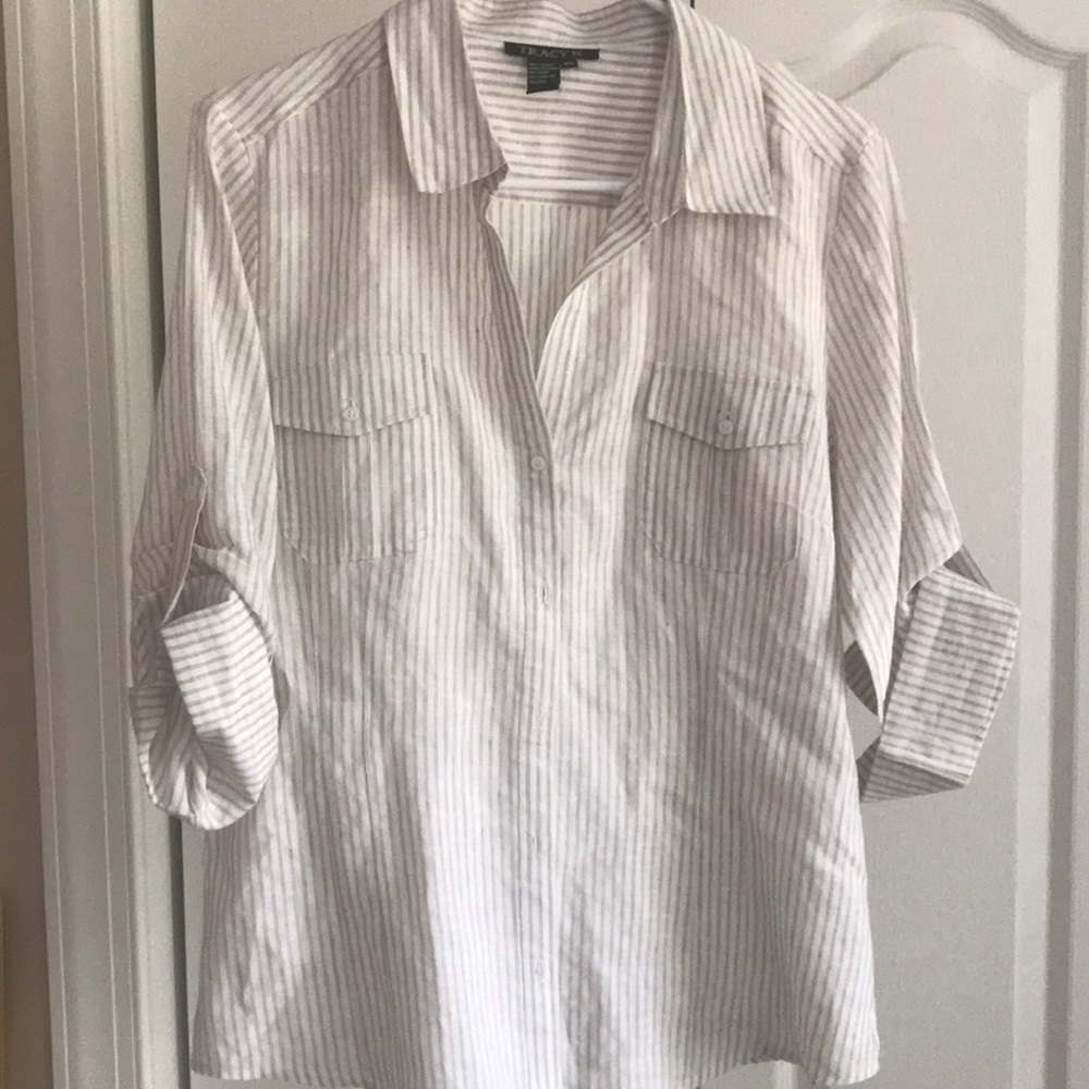 Tracy M - Striped Button Down Top